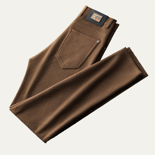 Men’s Slim-Straight Textured Trousers