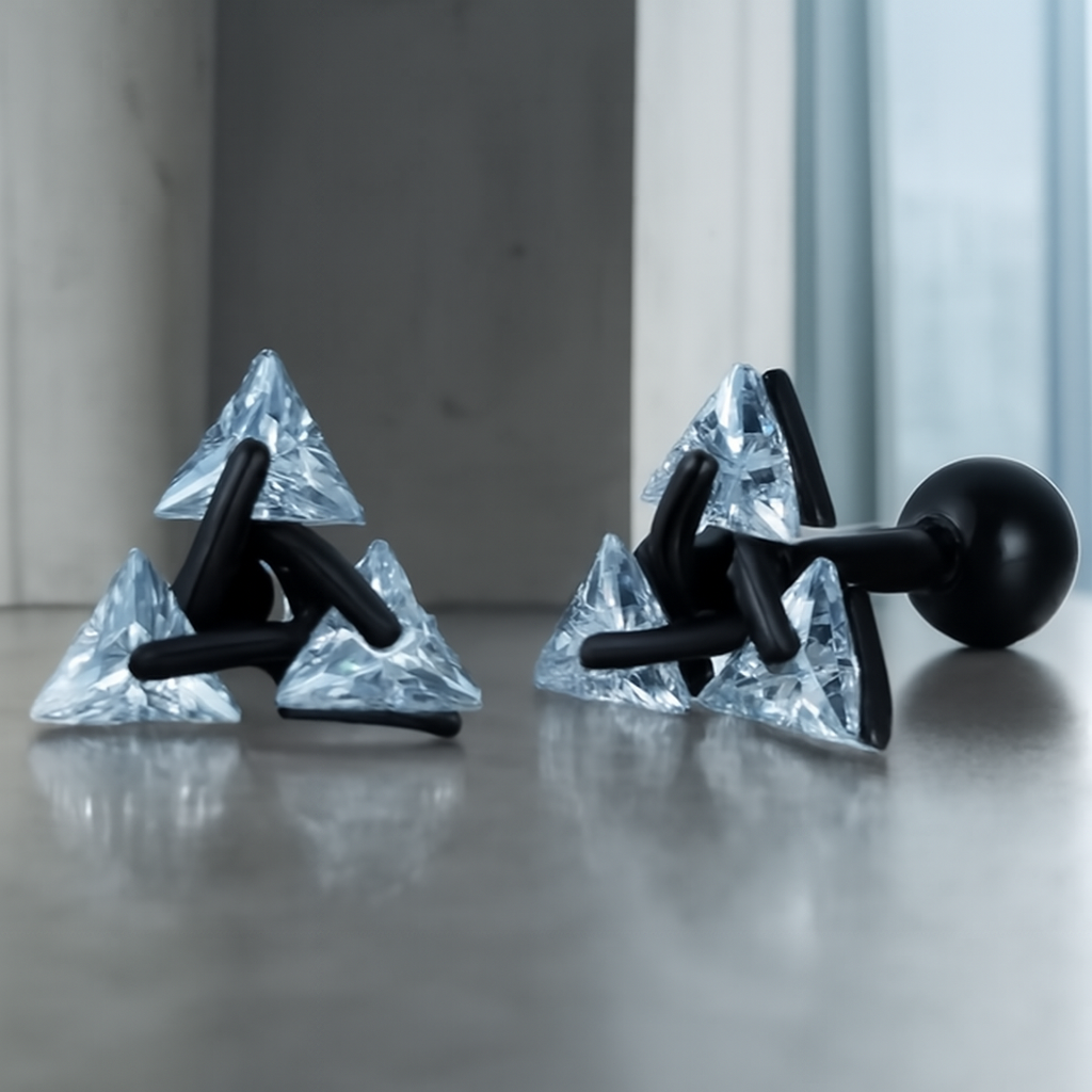 Simple Geometric Men's Earrings - BritishElegance