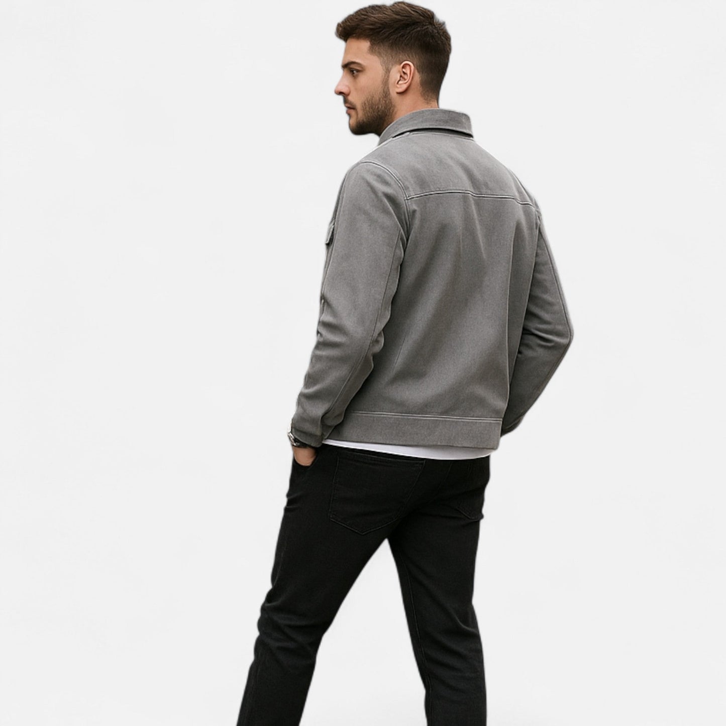 Men’s Minimalist Textured Shacket