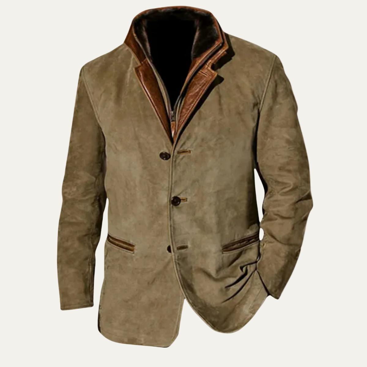 Men’s Suede Three-Button Stylish Coat