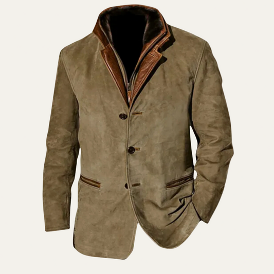Men’s Suede Three-Button Stylish Coat