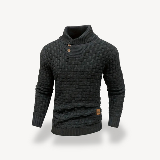 Men’s Basketweave Shawl Collar Sweater