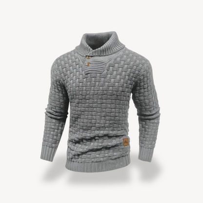 Men’s Basketweave Shawl Collar Sweater