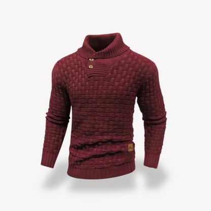 Men’s Basketweave Shawl Collar Sweater
