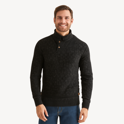 Men’s Basketweave Shawl Collar Sweater