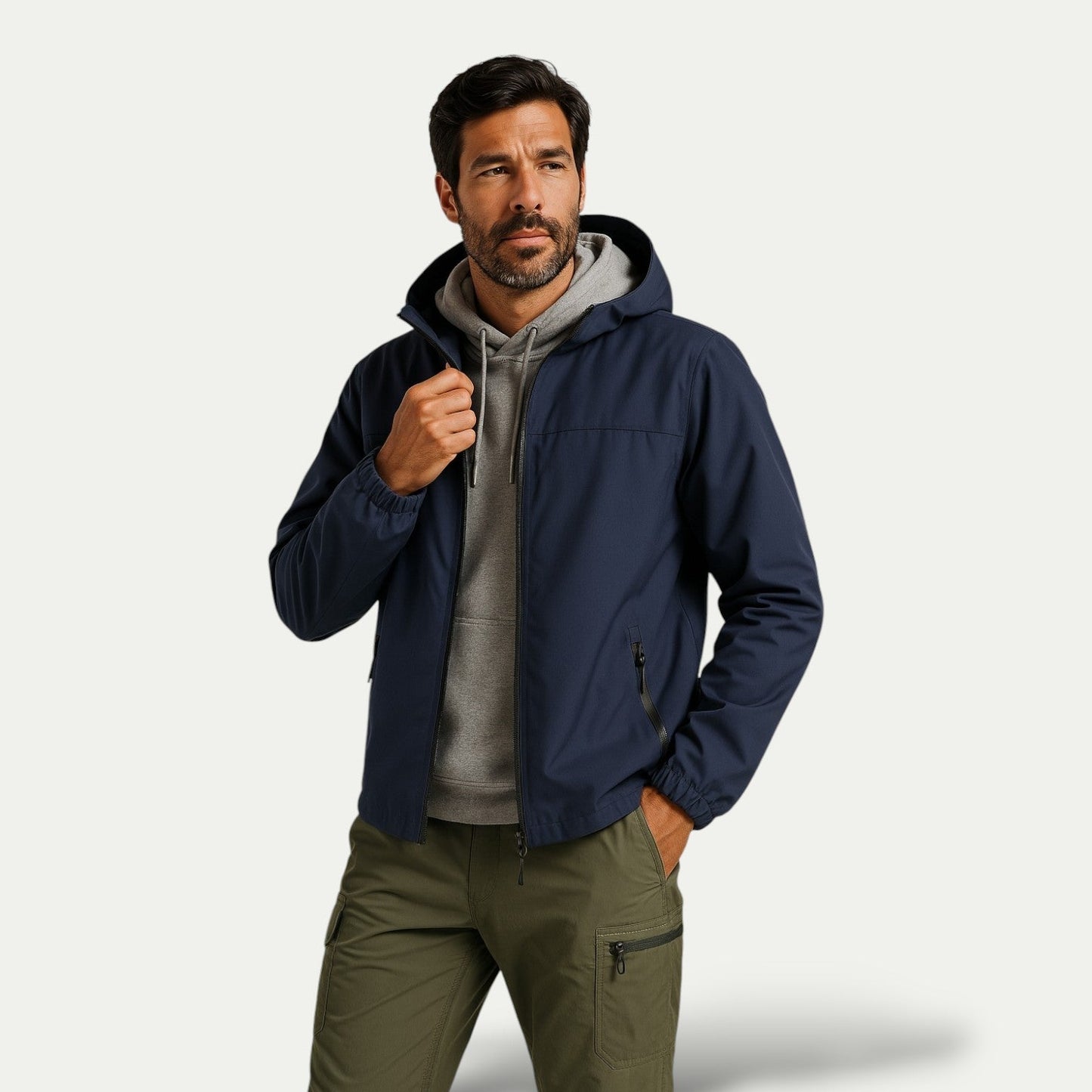 Men’s Minimalist Lightweight Hooded Windbreaker