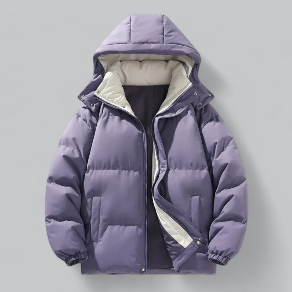 Men’s Quilted Detachable Hood Puffer Jacket