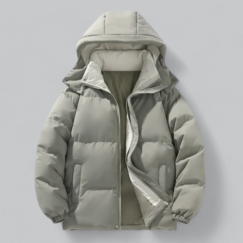 Men’s Quilted Detachable Hood Puffer Jacket