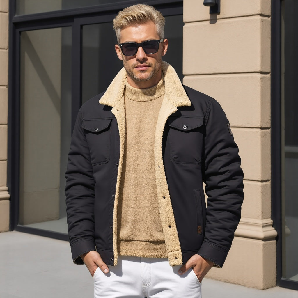 Thermal Insulated Men's Fleece Lined Parka Coat
