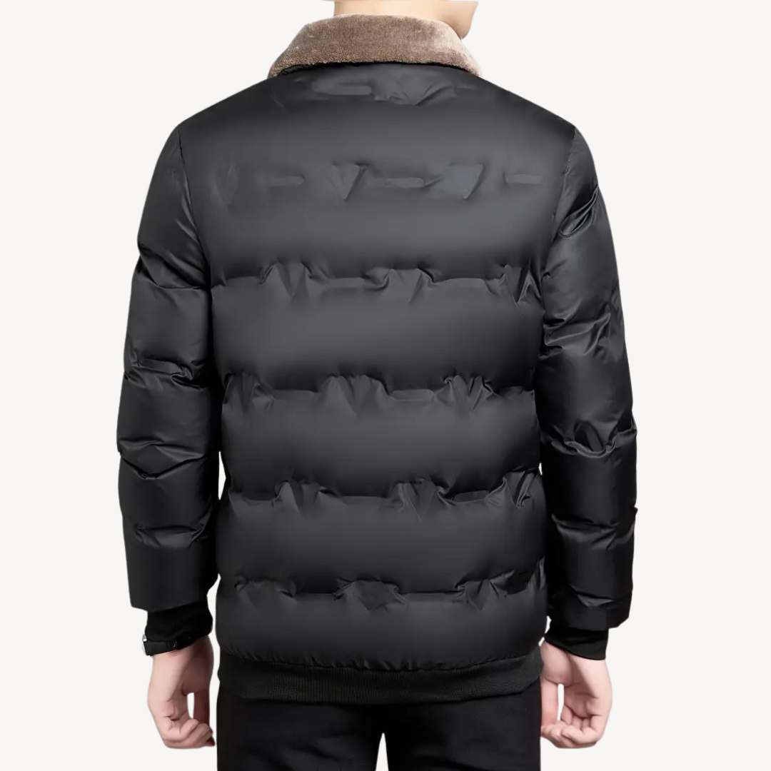 Men’s Fur Collar Quilted Puffer Bomber