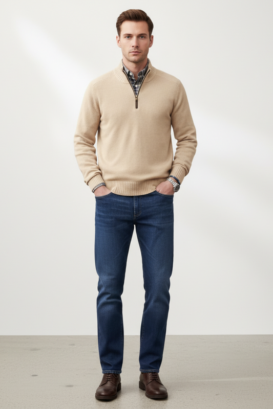 Men’s Wool-Blend Quarter-Zip Sweater