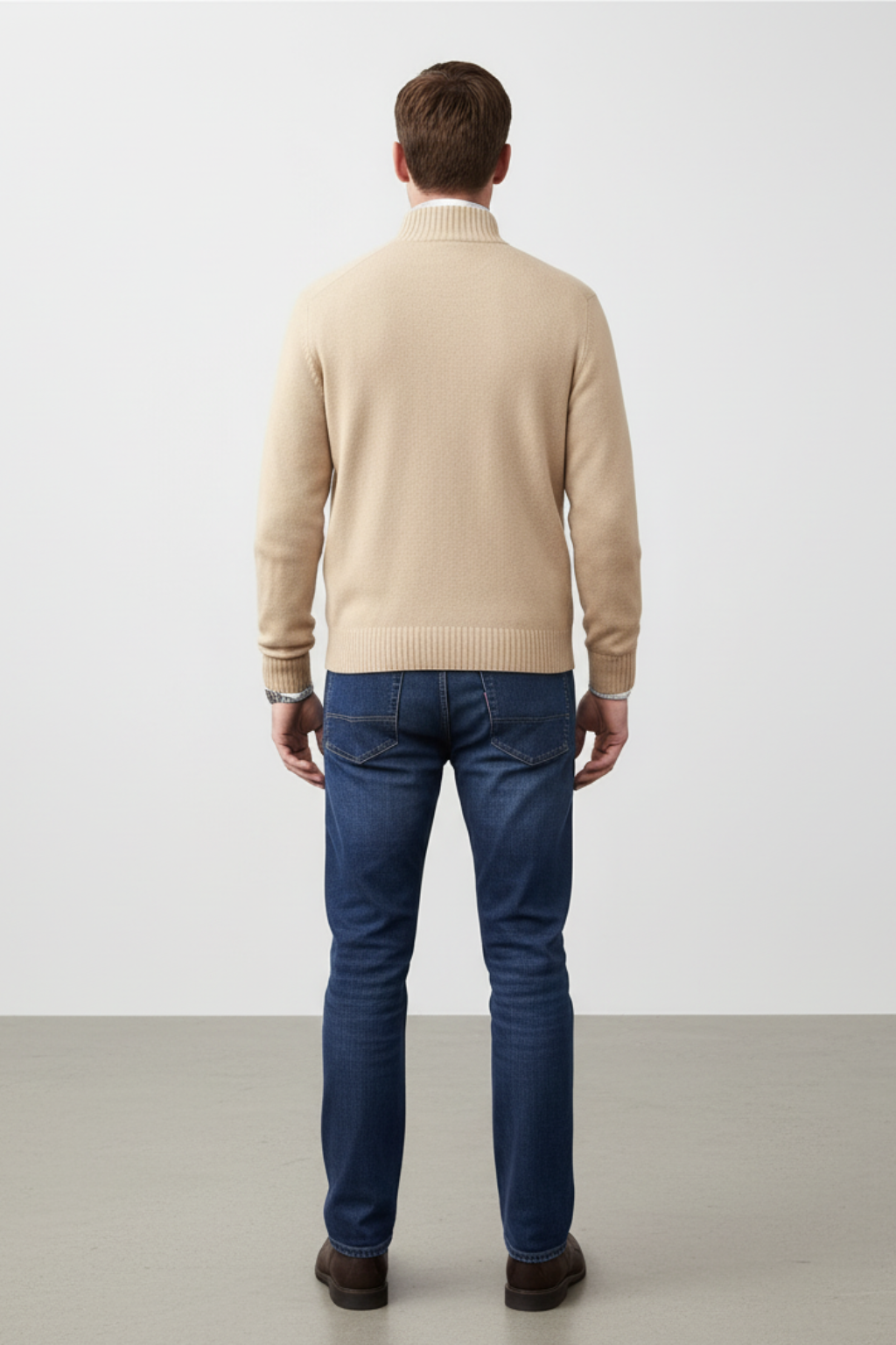 Men’s Wool-Blend Quarter-Zip Sweater