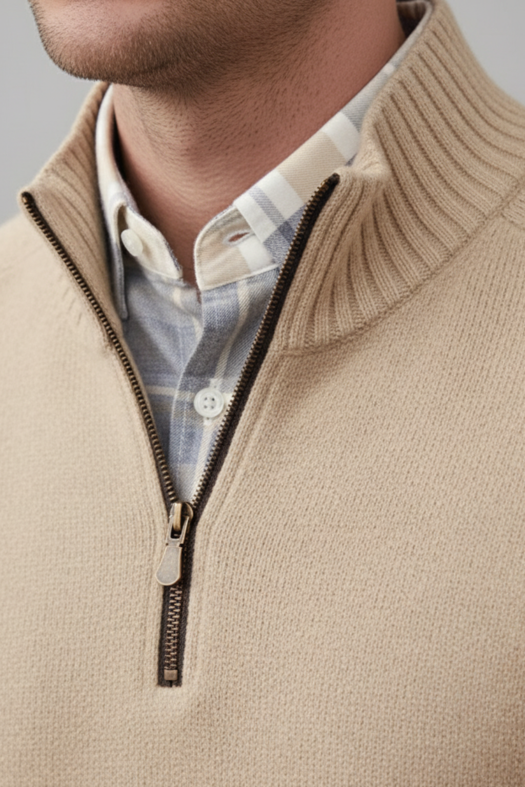 Men’s Wool-Blend Quarter-Zip Sweater