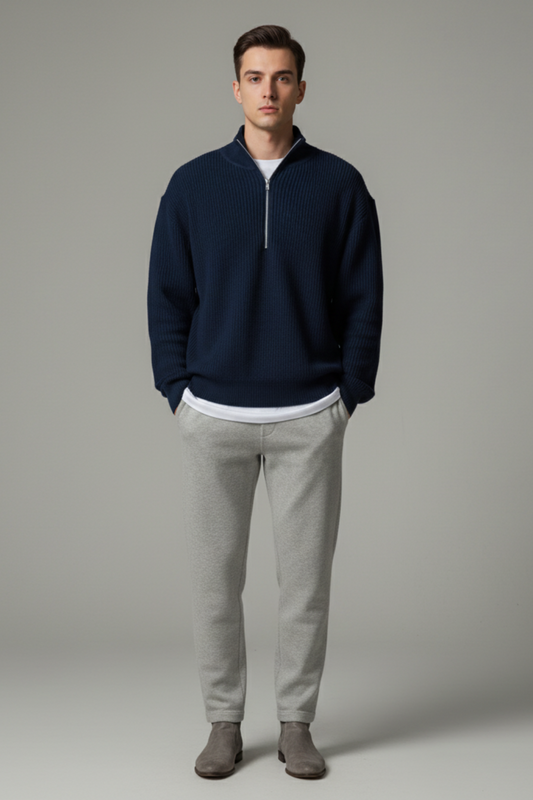 Men’s Wool Blend Half Zip Sweater