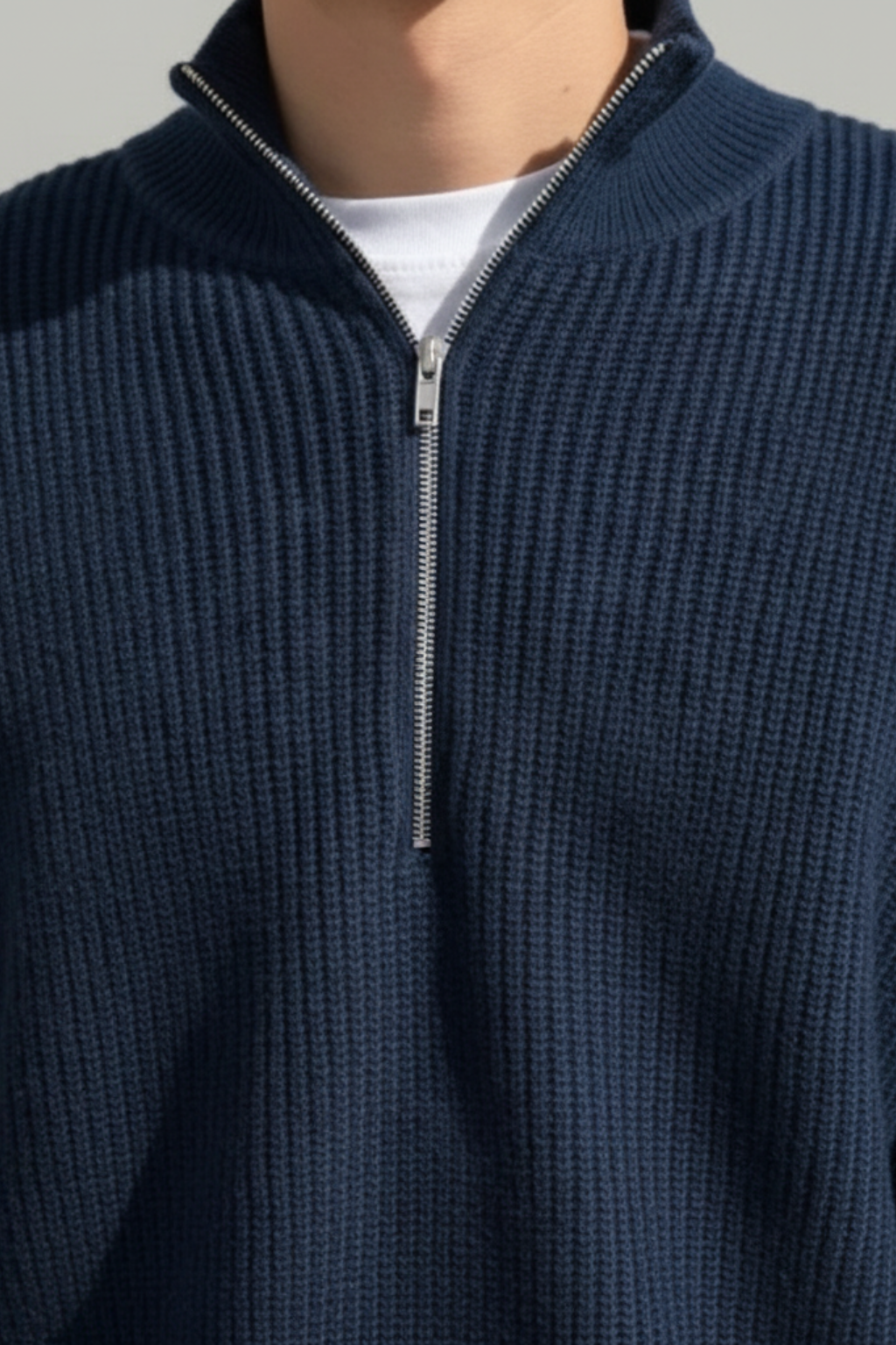 Men’s Wool Blend Half Zip Sweater