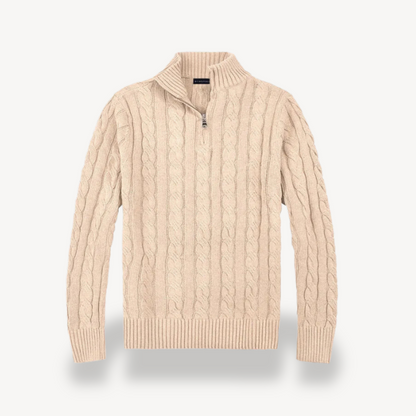 Men’s Cable-Knit Quarter-Zip Sweater