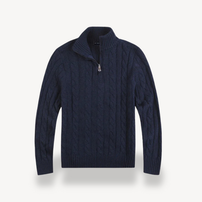 Men’s Cable-Knit Quarter-Zip Sweater