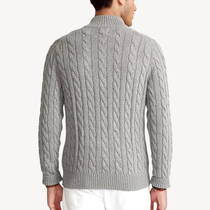 Men’s Cable-Knit Quarter-Zip Sweater