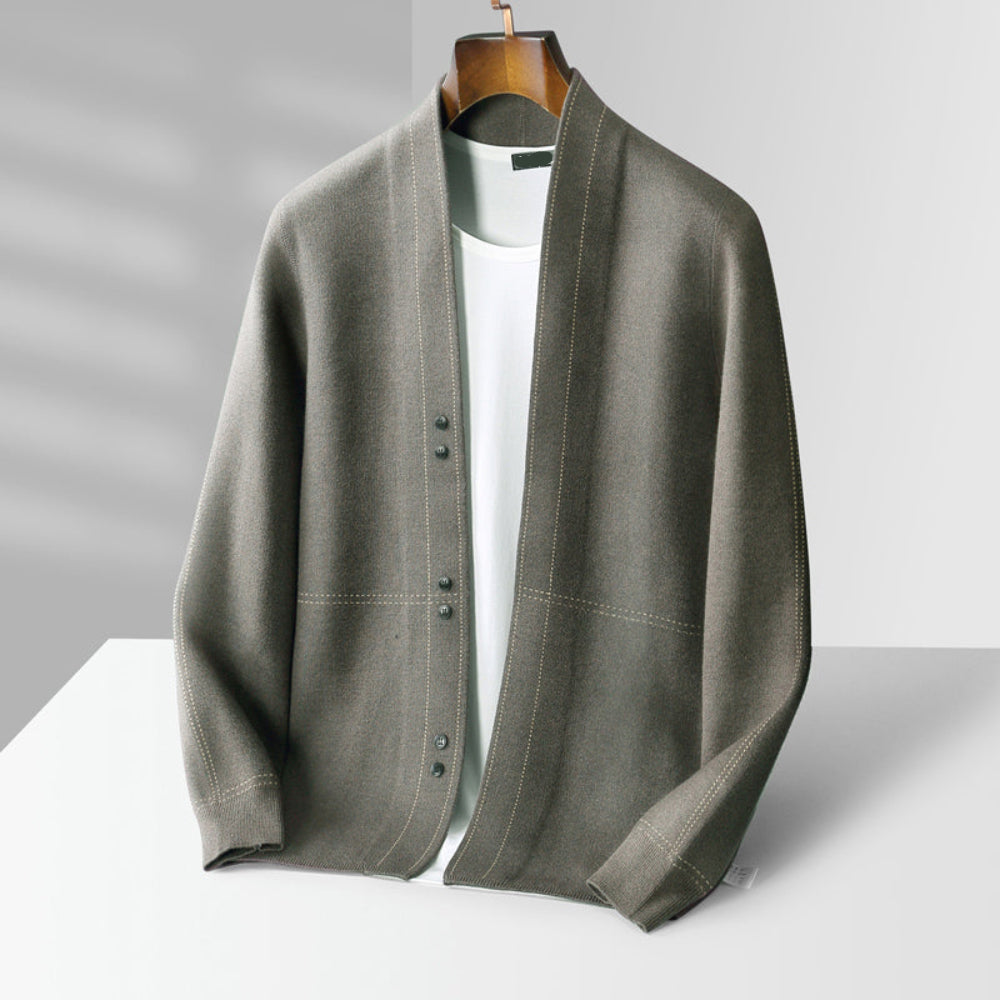 Warm Crew Neck Men's Cardigan Sweater - BritishElegance