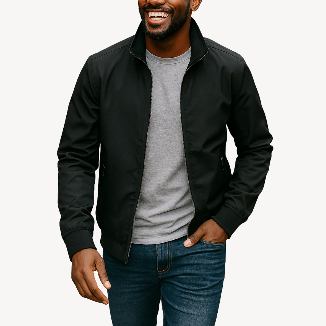 Men’s Lightweight Plaid Lined Bomber Jacket