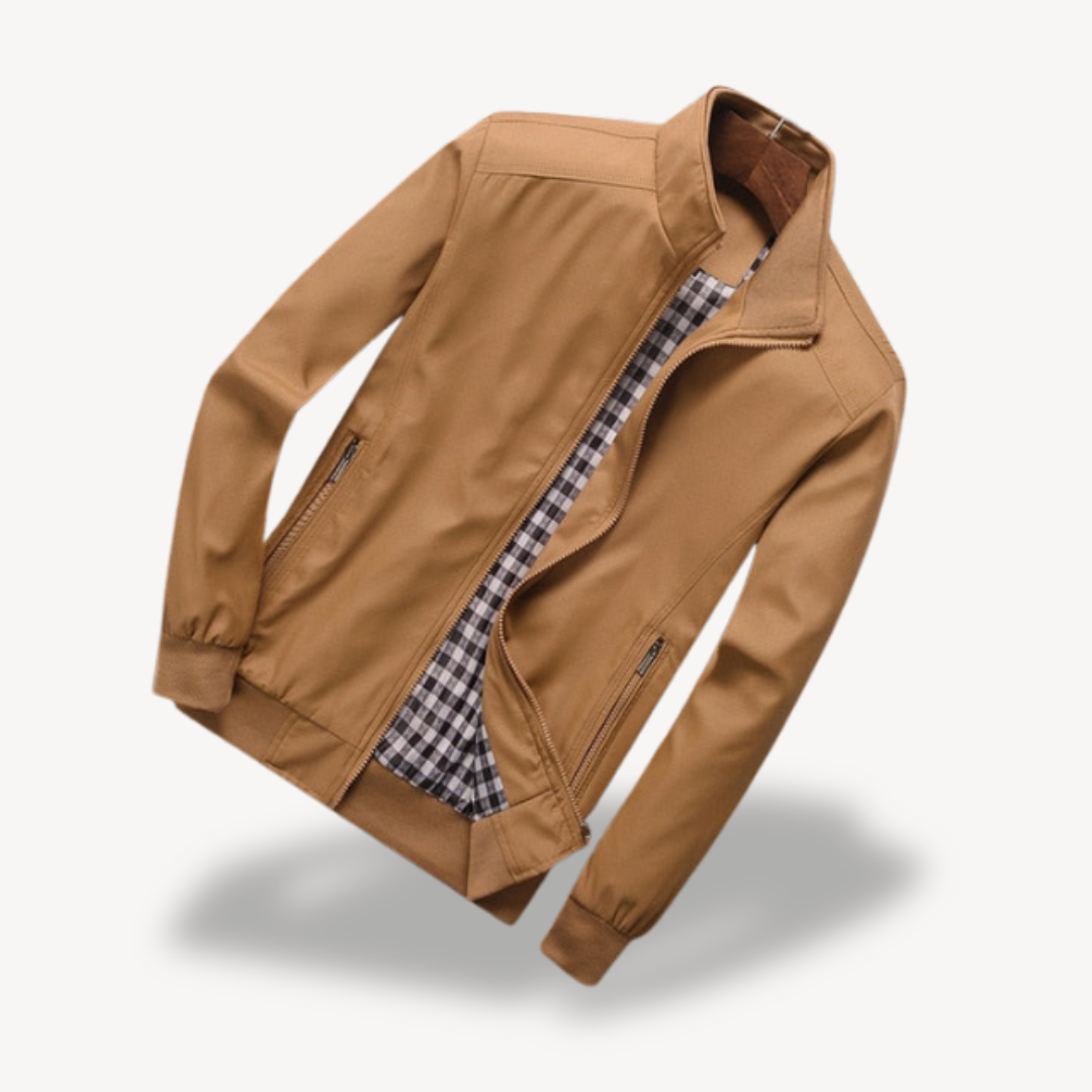 Men’s Lightweight Plaid Lined Bomber Jacket