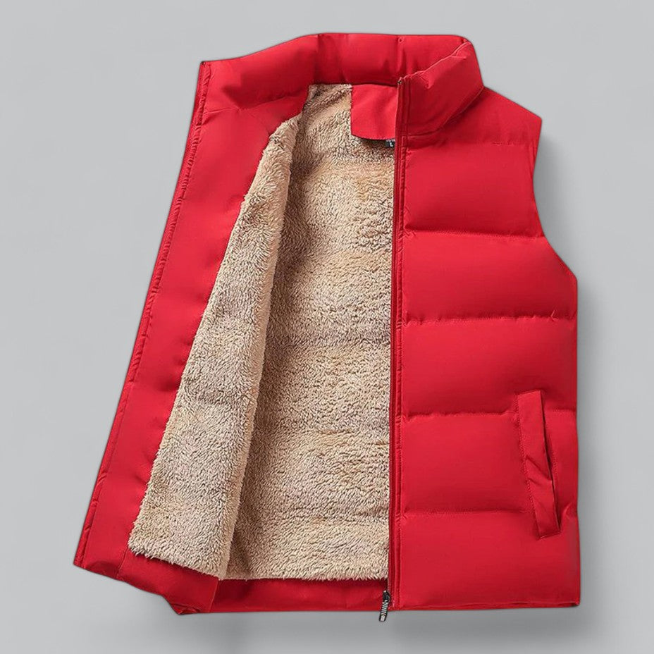 Men's winter bodywarmer with fur