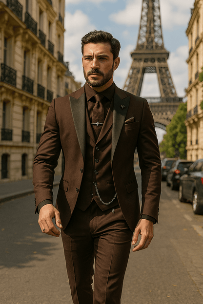 Men’s 3-Piece Slim Fit Suit – Blazer, Waistcoat and Trousers Set for Formal Events