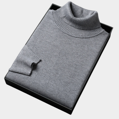 Men’s Bold Colour Turtleneck Sweater – Statement Knitwear