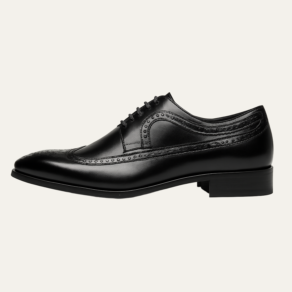 Men’s Burnished Wingtip Brogue Dress Shoes