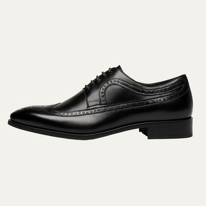 Men’s Burnished Wingtip Brogue Dress Shoes