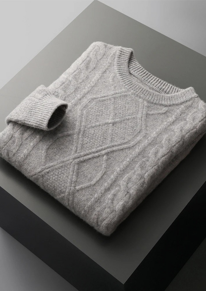 Men’s Cable Knit Crew Neck Sweater – Classic Winter Layer