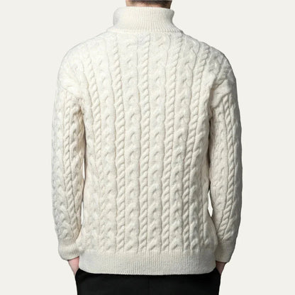 Men’s Heavy Cable Knit Zip Sweater Jacket