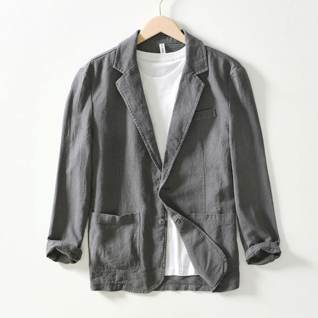 Men’s Casual Blazer – Linen – Unstructured Fit – Notched Lapel – Lightweight