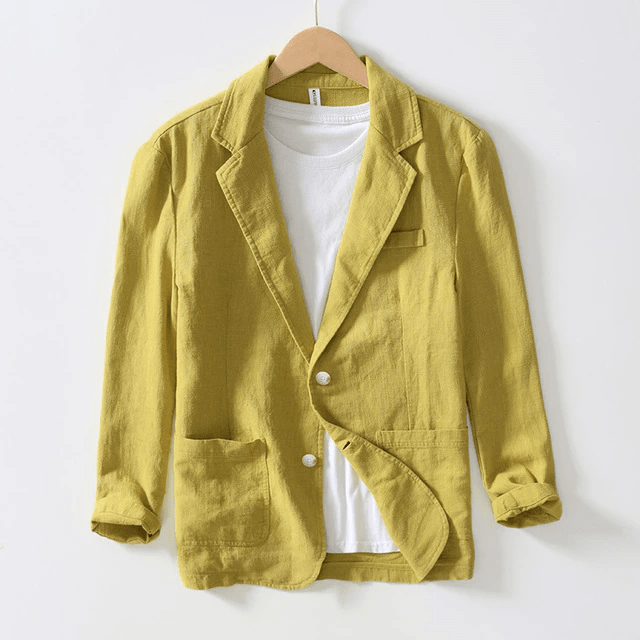 Men’s Casual Blazer – Linen – Unstructured Fit – Notched Lapel – Lightweight