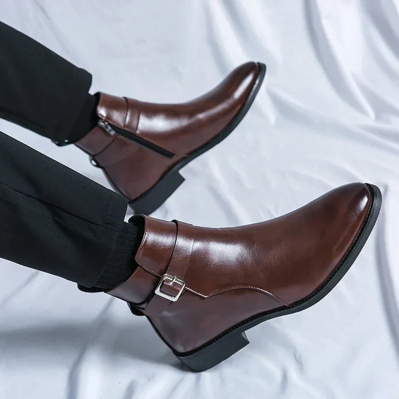 Men’s Classic Chelsea Boots with Side Zipper – Sleek Everyday Elegance and Comfort