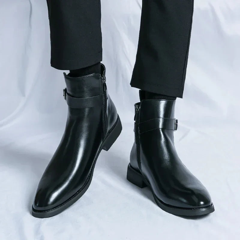 Men’s Classic Chelsea Boots with Side Zipper – Sleek Everyday Elegance and Comfort