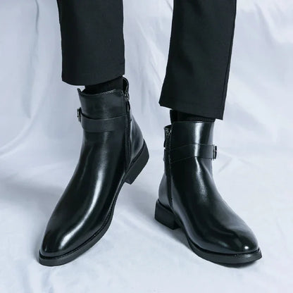 Men’s Classic Chelsea Boots with Side Zipper – Sleek Everyday Elegance and Comfort
