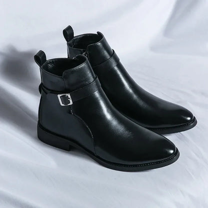 Men’s Classic Chelsea Boots with Side Zipper – Sleek Everyday Elegance and Comfort