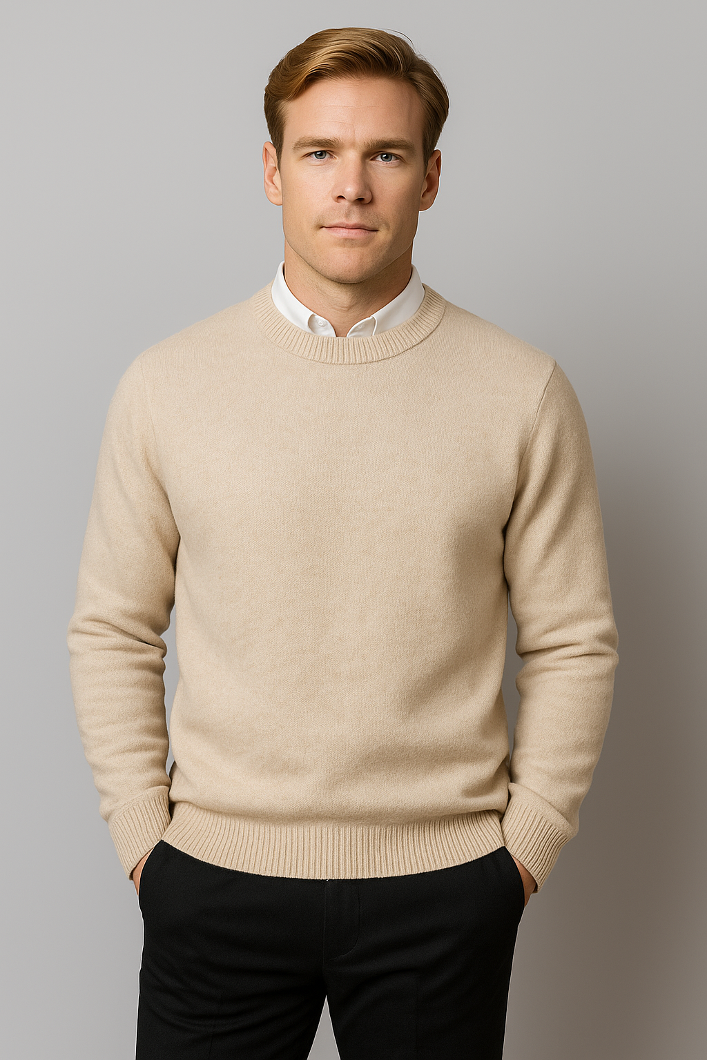 Men’s Classic Crew Neck Sweater – Refined Long Sleeve Knit