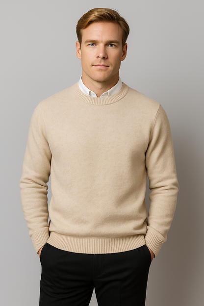 Men’s Classic Crew Neck Sweater – Refined Long Sleeve Knit