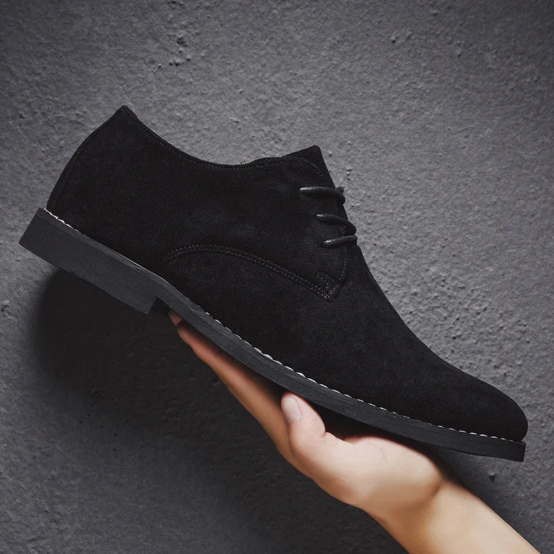 Men’s Classic Lace-Up Dress Shoes – Smart Suede Design for Weddings and Formal Occasions