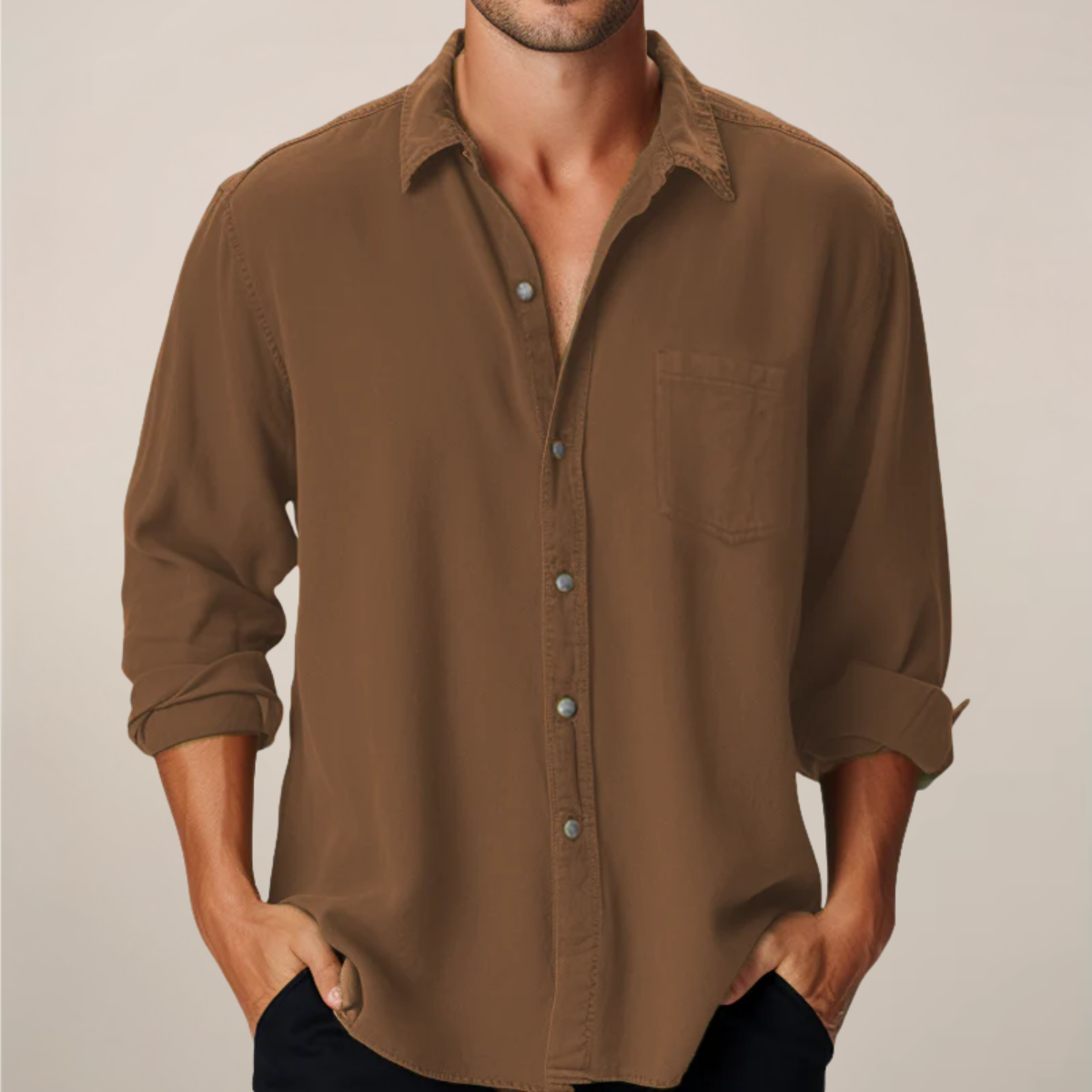Men’s Classic Long Sleeve Shirt – Smart Button-Up for Everyday Style