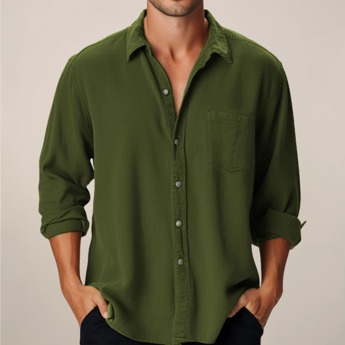 Men’s Classic Long Sleeve Shirt – Smart Button-Up for Everyday Style