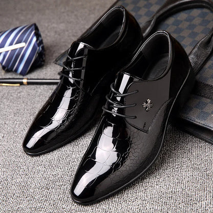 Men’s Classic Oxford Dress Shoes – Textured Finish – Formal Events & Weddings