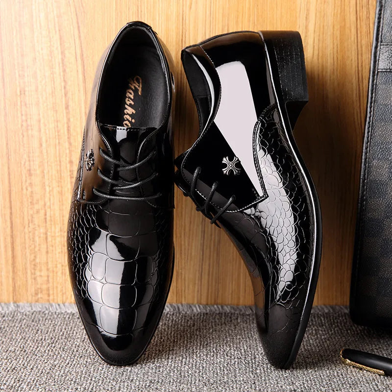 Men’s Classic Oxford Dress Shoes – Textured Finish – Formal Events & Weddings