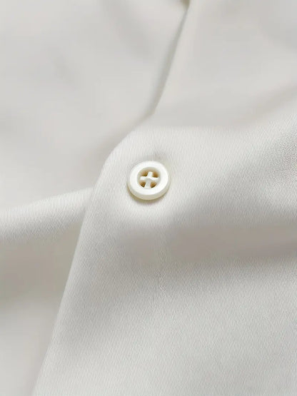 Men’s Classic White Dress Shirt – Slim Fit Long Sleeve
