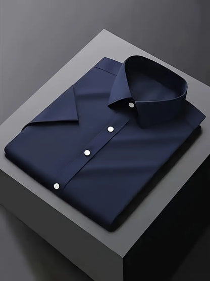 Men’s Classic White Dress Shirt – Slim Fit Long Sleeve