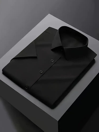 Men’s Classic White Dress Shirt – Slim Fit Long Sleeve