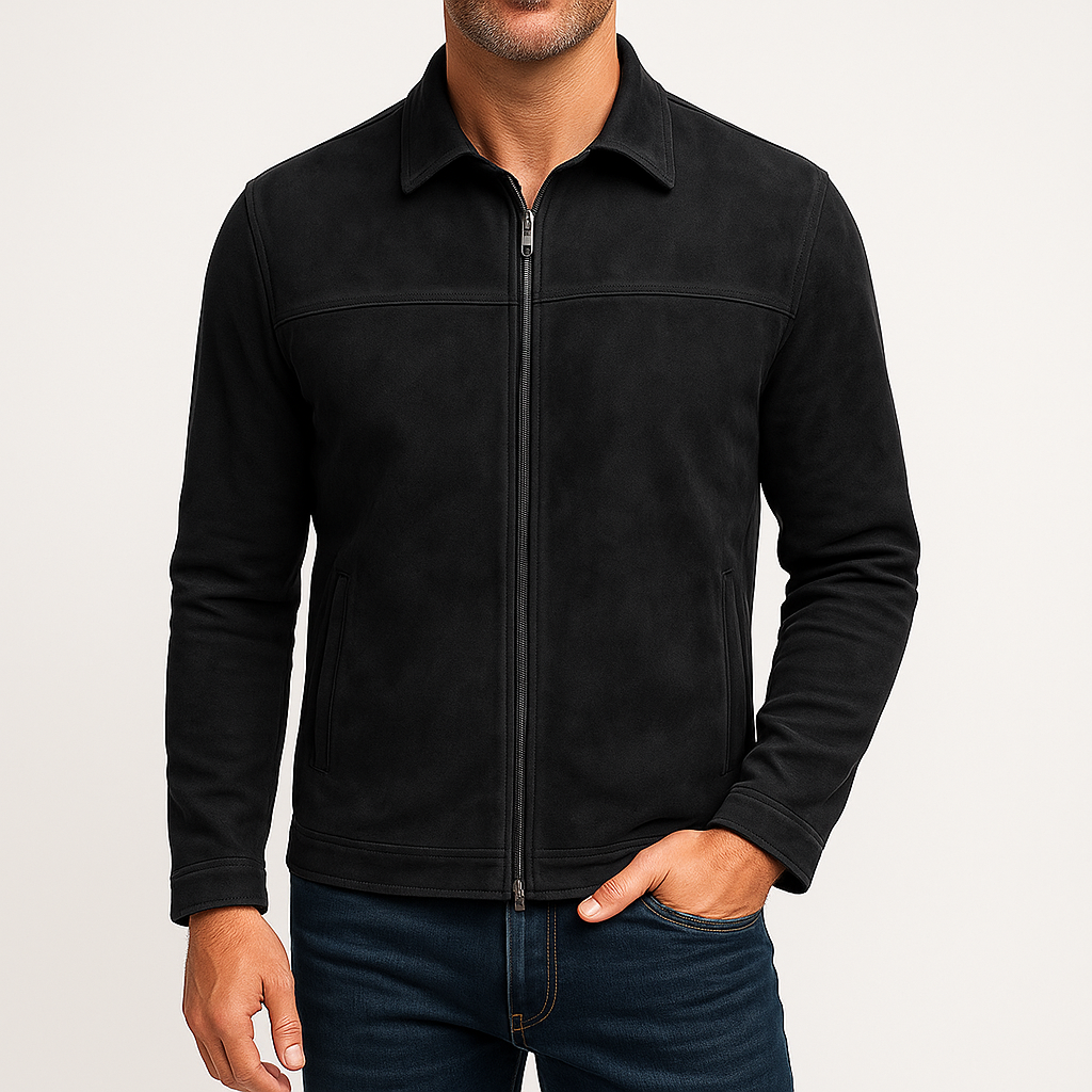Men’s Minimalist Leather Zip Jacket