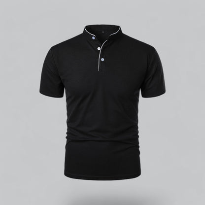 Men’s Collarless Polo Shirt – Timeless Old Money Style Essential